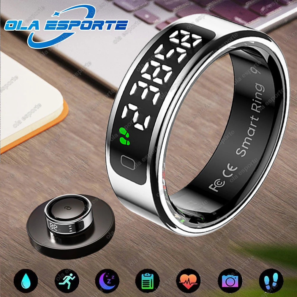 R12 Smart Ring – Touch Display, Health Monitor & Waterproof