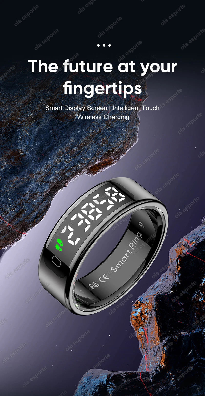 R12 Smart Ring – Touch Display, Health Monitor & Waterproof