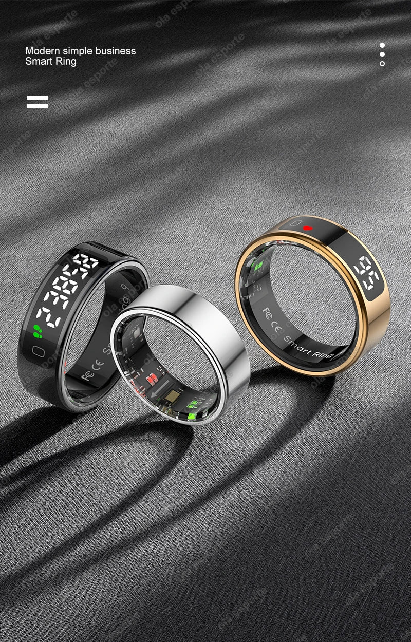 R12 Smart Ring – Touch Display, Health Monitor & Waterproof