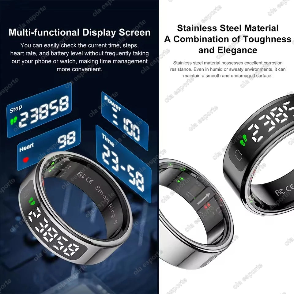 R12 Smart Ring – Touch Display, Health Monitor & Waterproof