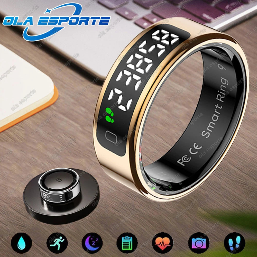 R12 Smart Ring – Touch Display, Health Monitor & Waterproof