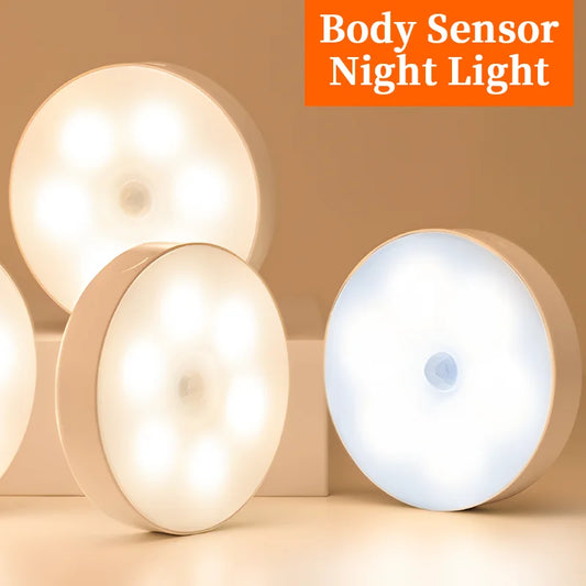 USB Rechargeable Motion Sensor LED Night Light – For Bedroom, Kitchen, Closet