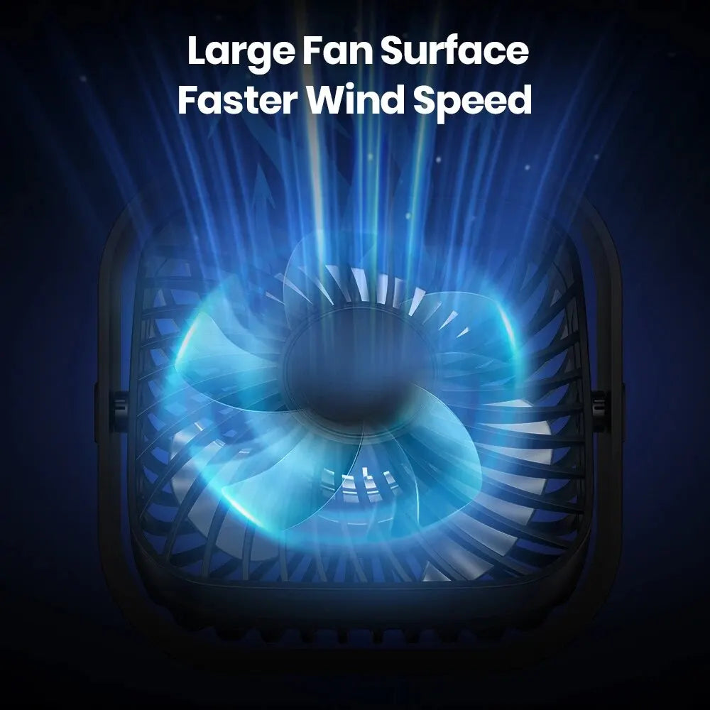 TOPK Mini USB Desk Fan – 3-Speed, 360° Rotatable, Quiet