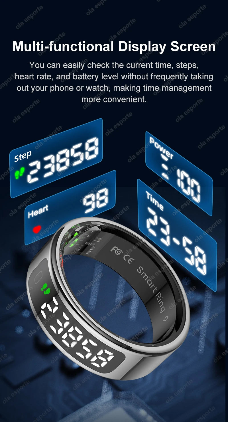 R12 Smart Ring – Touch Display, Health Monitor & Waterproof